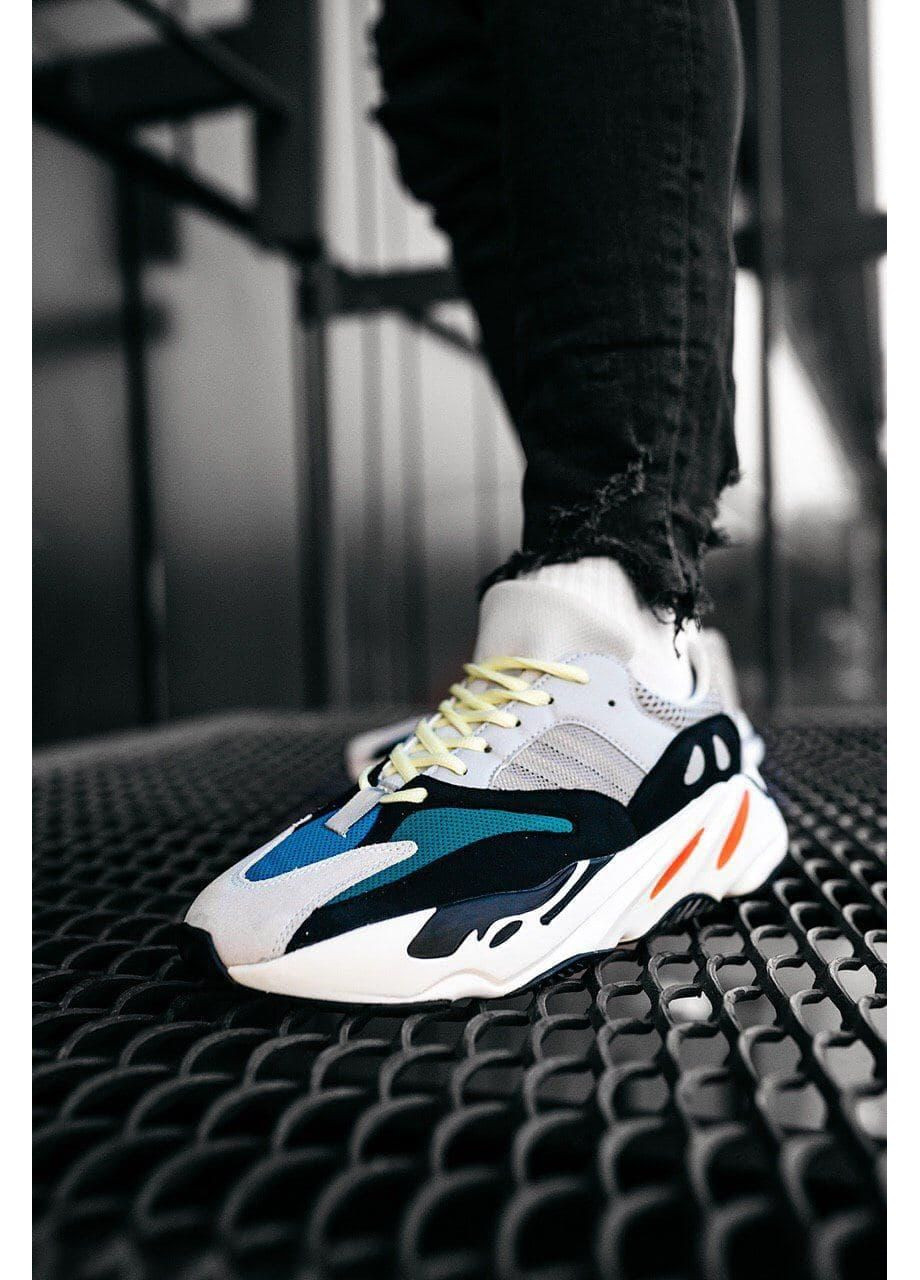 Комбіновані Осінні кросівки чоловічі adidas yeezy boost 700 v1 wave runner solid адідас ізі буст No Brand