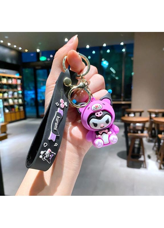 Брелок Kuromi Куроми для ключей и рюкзака сувенир из аниме для коллекционеров милый брелок Hello Kitty (370603416)