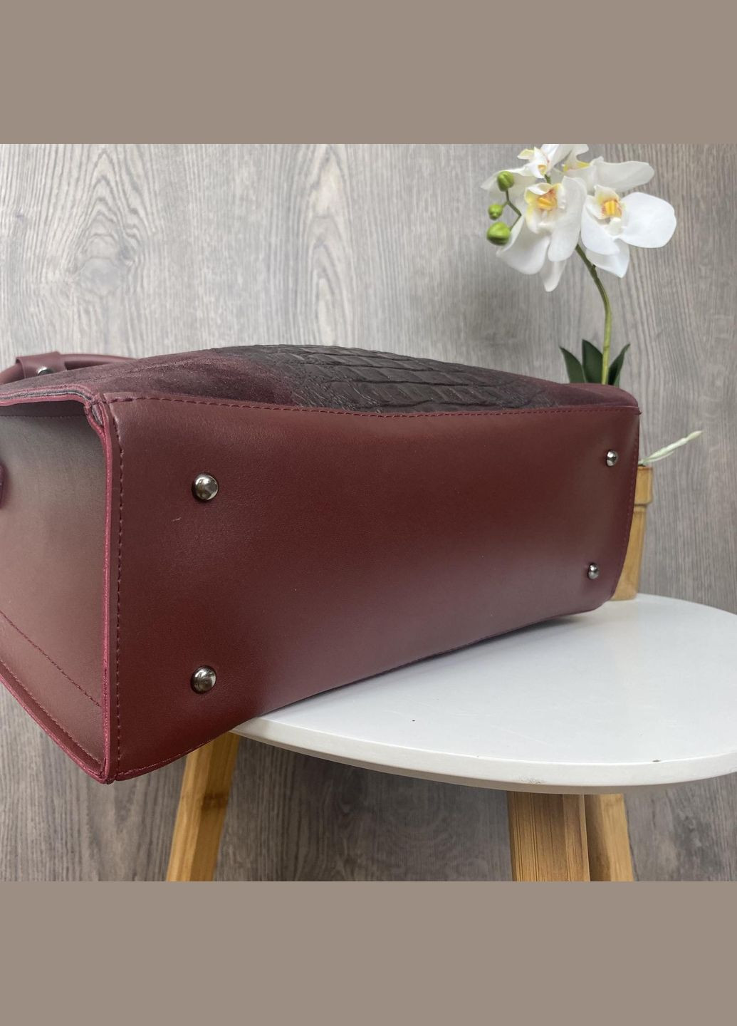 Замшевая женская сумка в стиле рептилии с тиснением сумочка бодовая Turkey (345742184)