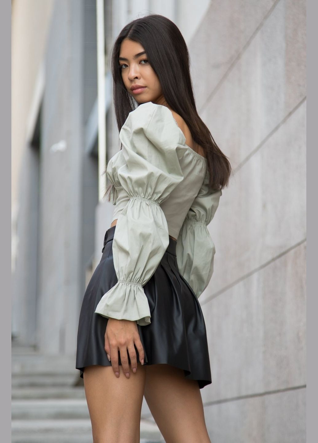 Спідниця в складку з еко-шкіри CHICLY (302948254)