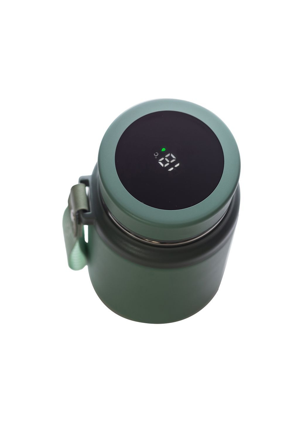 Термос Fashion 700 мл с датчиком температуры и ситечком, оливковый Yiwu HP-14-20GR No Brand (363978482)