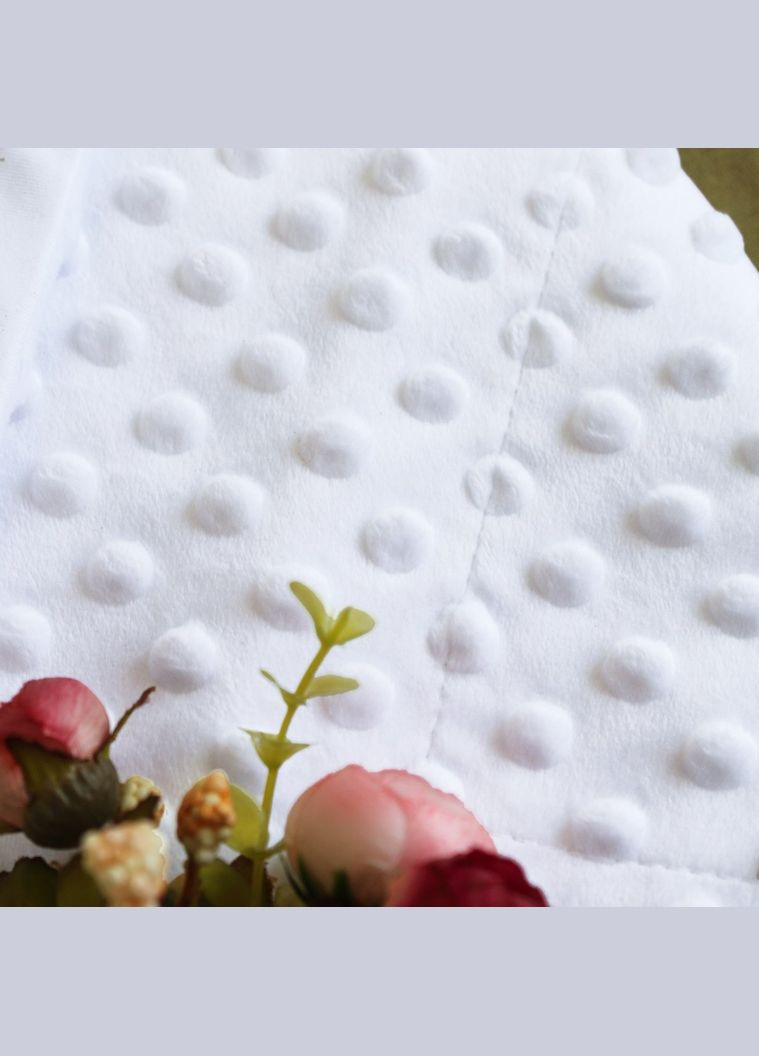 Базова крижма-плед без вишивки з мінкі плюшу біла Ladan (300581555)