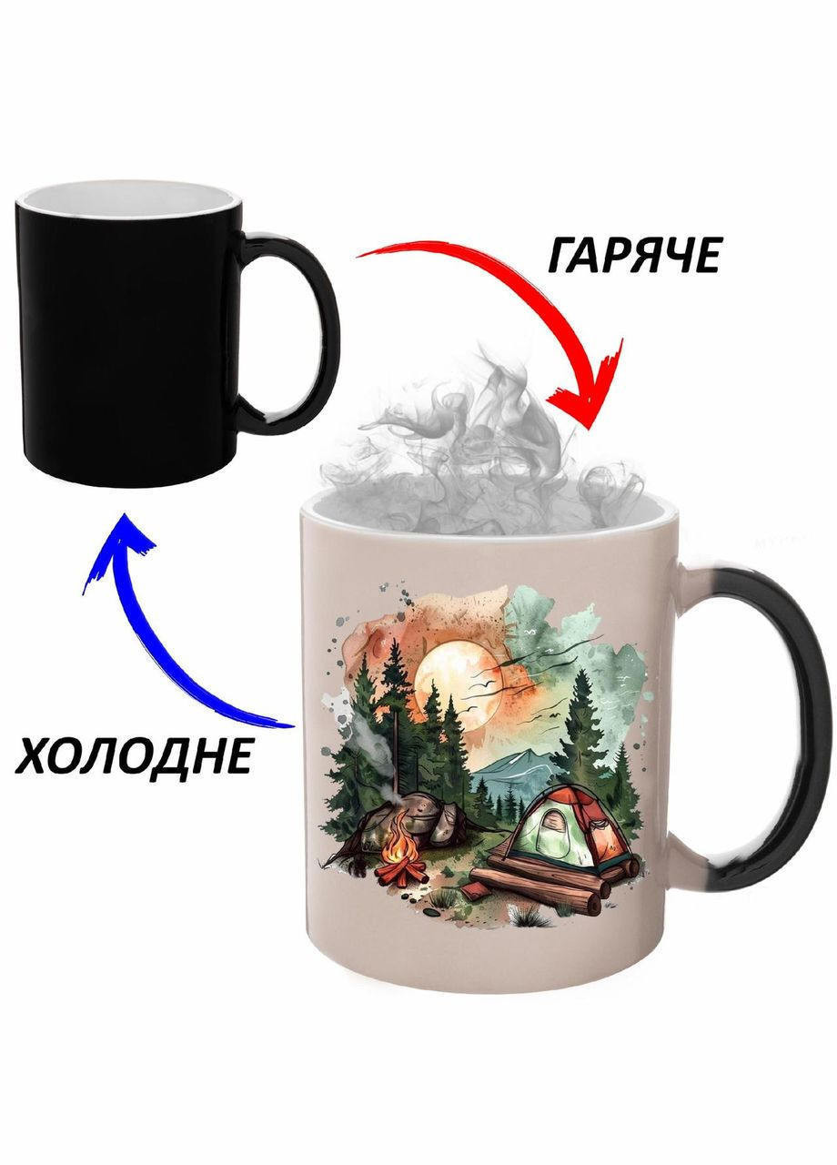 Чашка хамелон (кухоль, горнятко) Кемпінг #0050 Чорна 330 мл No Brand (323471902)