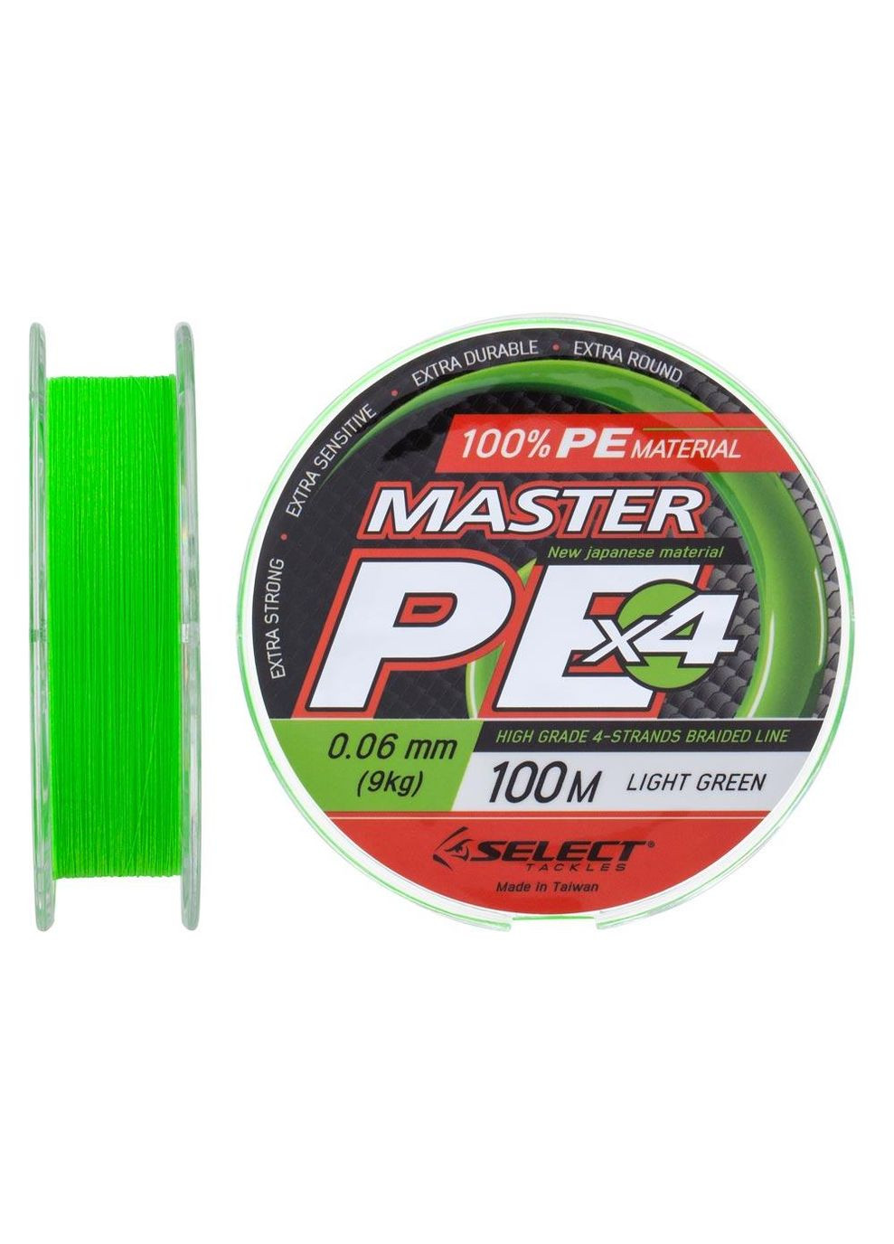 Шнур Master PE 100 м Light Green 0,06 мм, 9 кг/20 фунтов (18701700) Select (363116293)