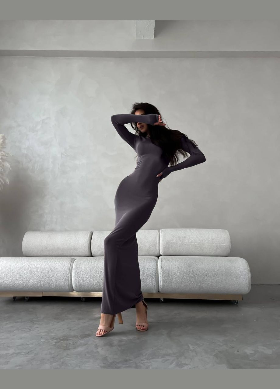 Графітова коктейльна, ділова, повсякденний, кежуал, вечірня жіноча сукня силуетна FINO Mode