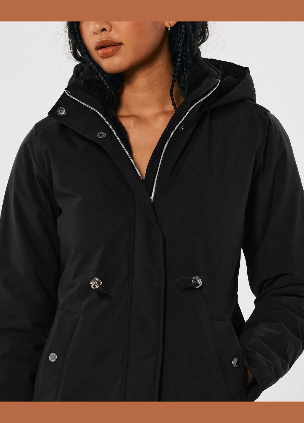 Черная демисезонная куртка демисезонная - женская куртка hc9525w Hollister