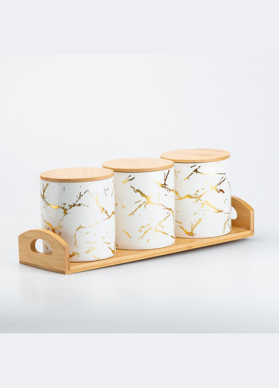 Банки для сыпучих продуктов с подставкой 3 шт банки для хранения специй • банки для чая кофе сахара 650 мл TS Kitchen (315636437)