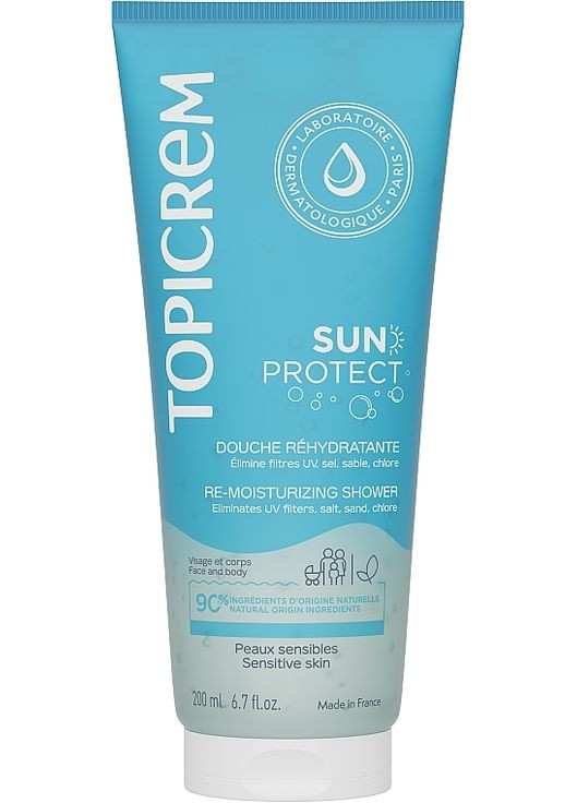Зволожувальний гель для душу Sun Protect Moisturizing Shower Gel 200ml (1361018-16412146) Topicrem (368622607)