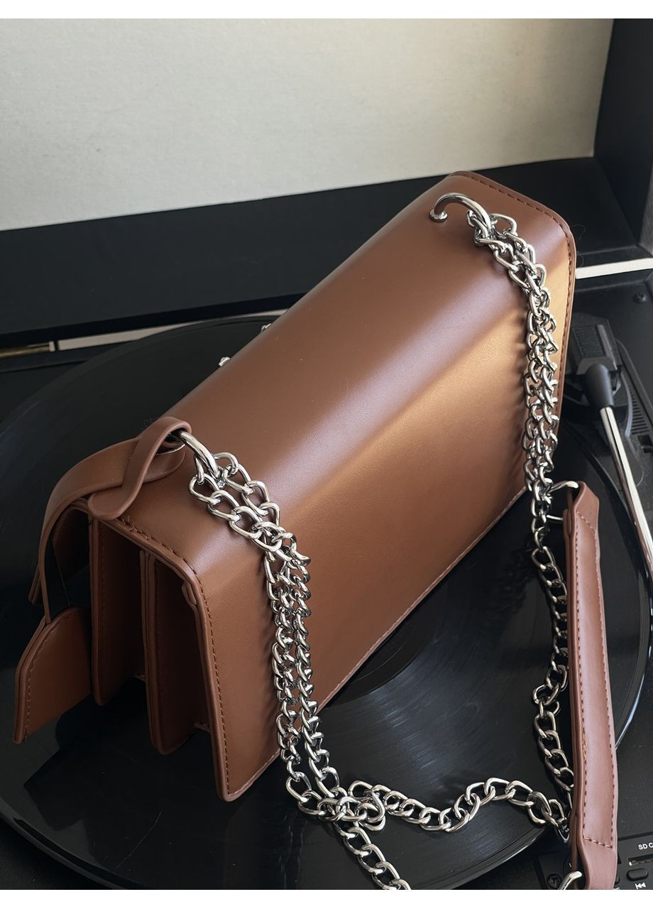 Жіноча сумка YSL коричневий срібло клатч No Brand (369935361)