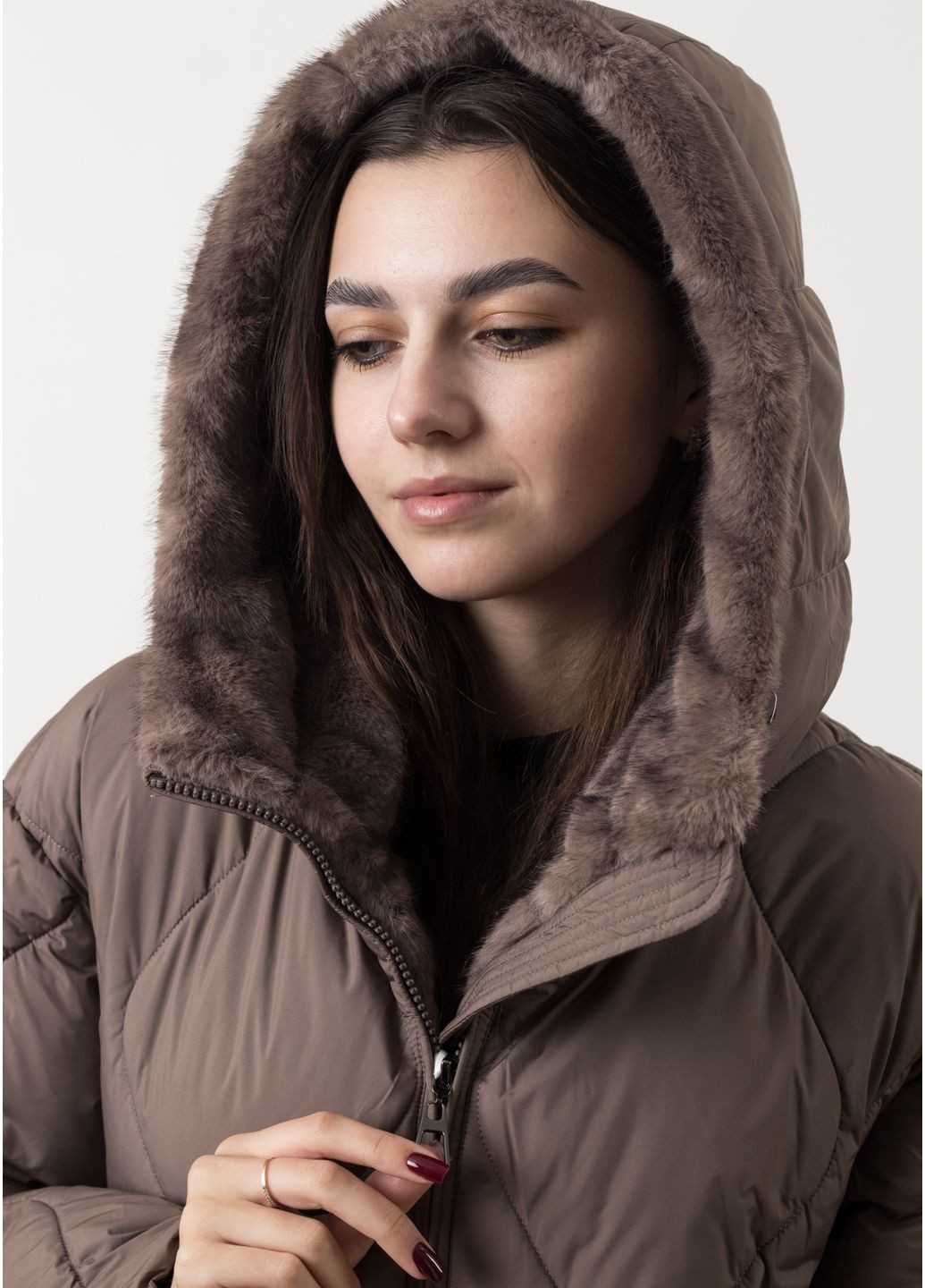 Кавовий зимній Пуховик Snow Owl