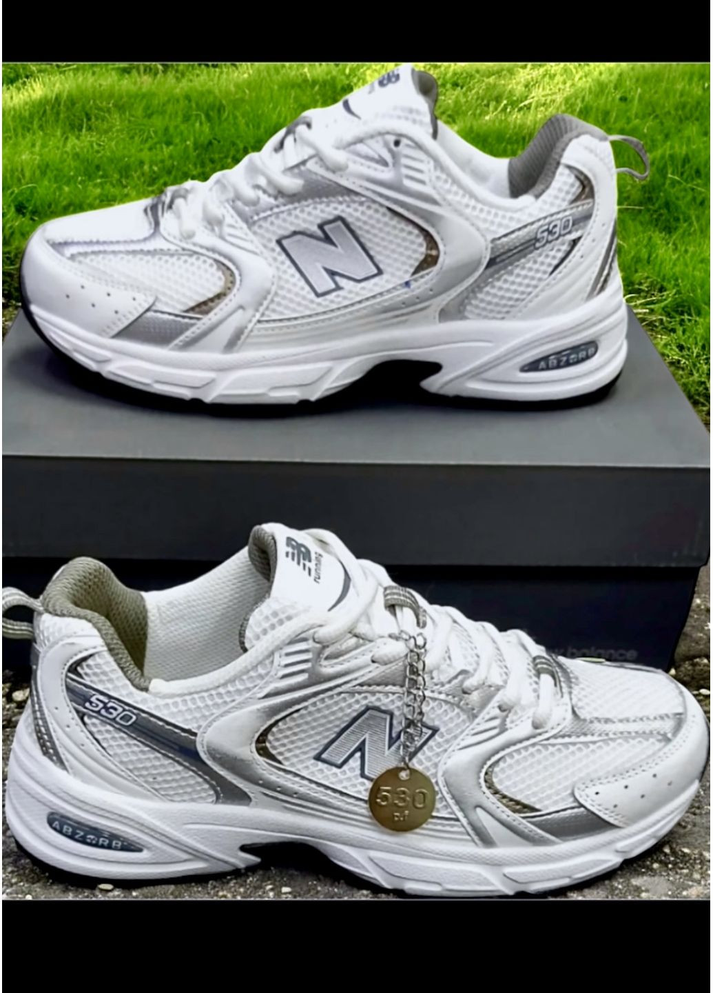 Кроссовки женские Нью Беланс 530 серые No Brand белые демисезоны (355468902)