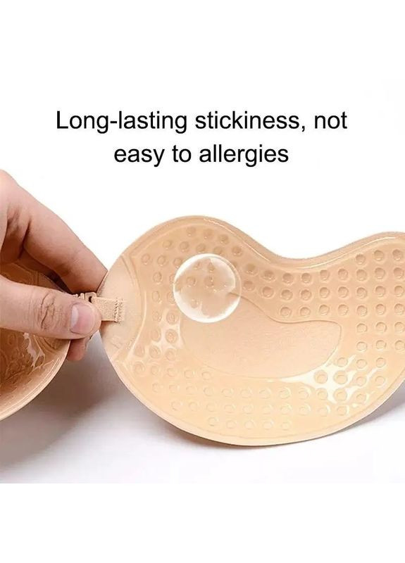 Бежевый невидимка бюстгальтер невидимка на основе fly bra, лифчик без бретелек невидимка dekollete, флайбра с застежкой впереди No Brand