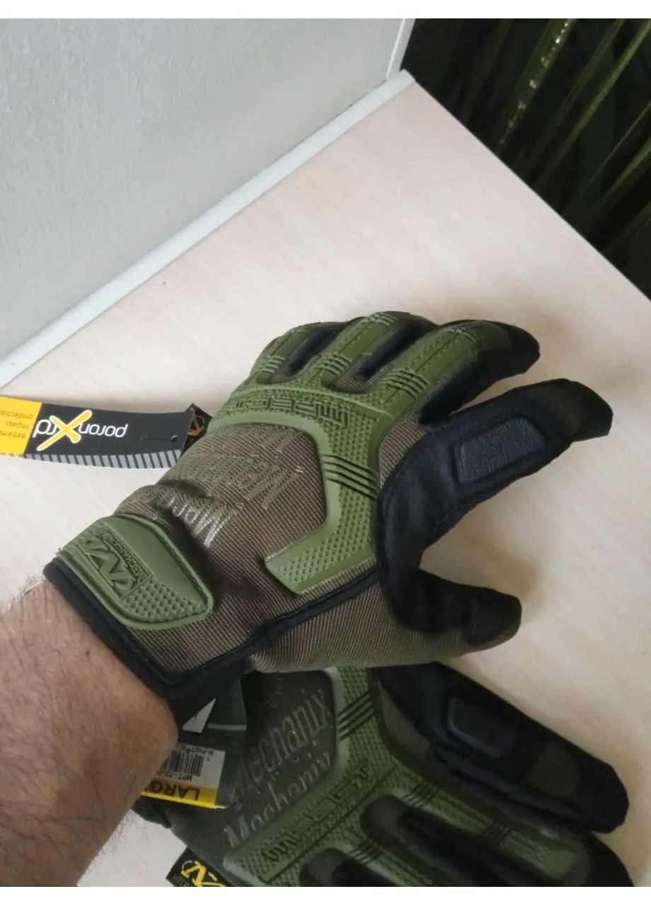 Тактические перчатки m-pact /зеленые полнопалые военные перчатки Mechanix (366892802)