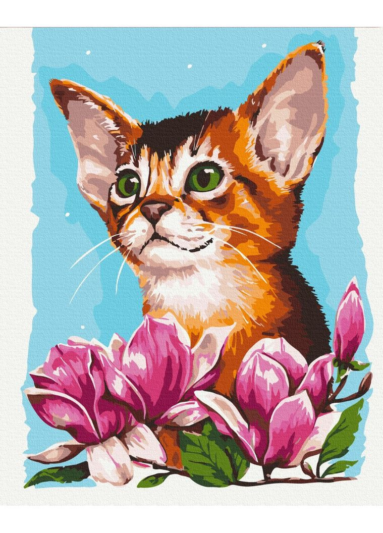 Картина за номерами "Котик в квітах © Anna Kulyk" 40х50 см Brushme (366072372)