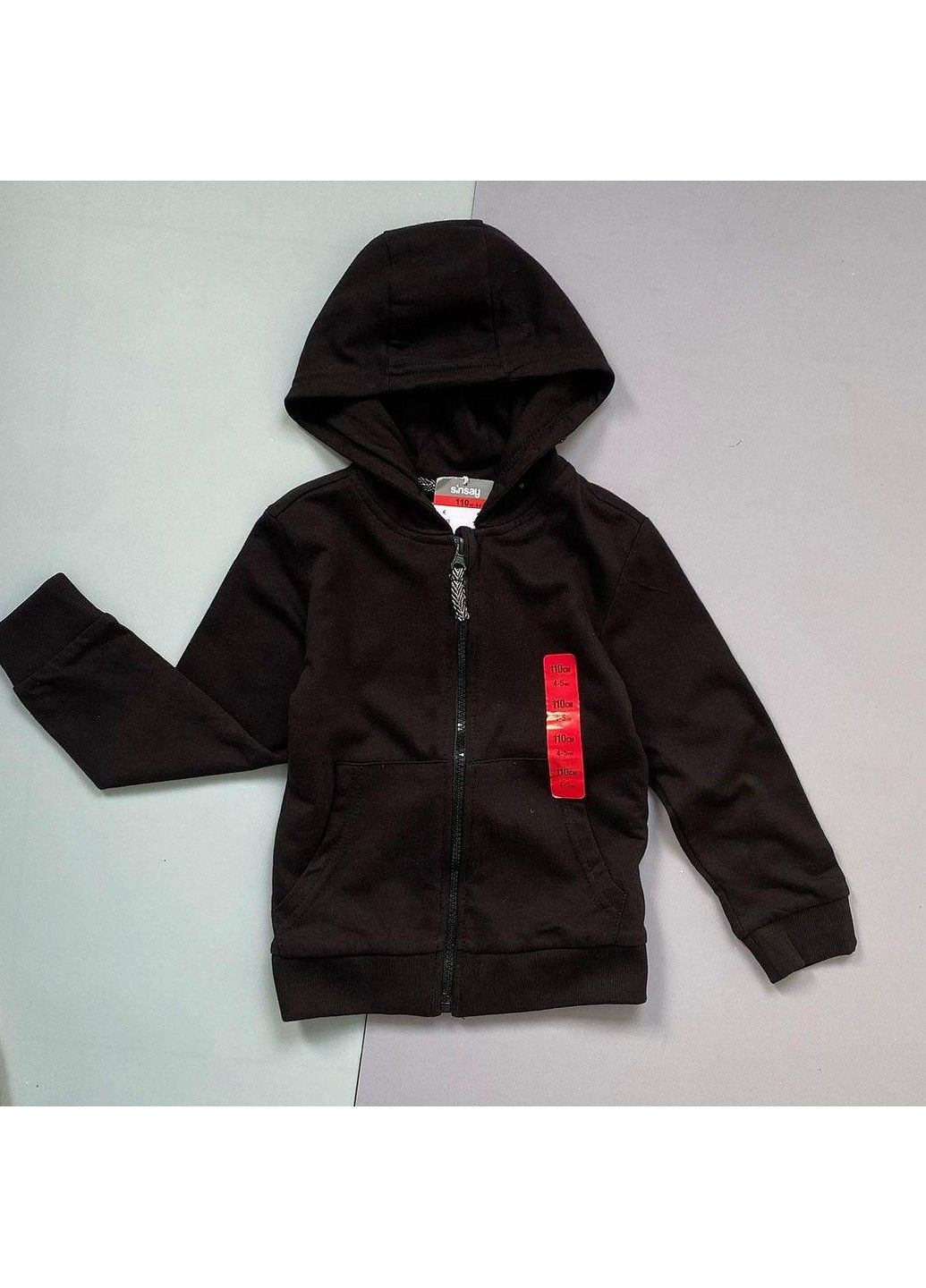 Кофта с капюшоном на молнии, черная. Sinsay (333334152)