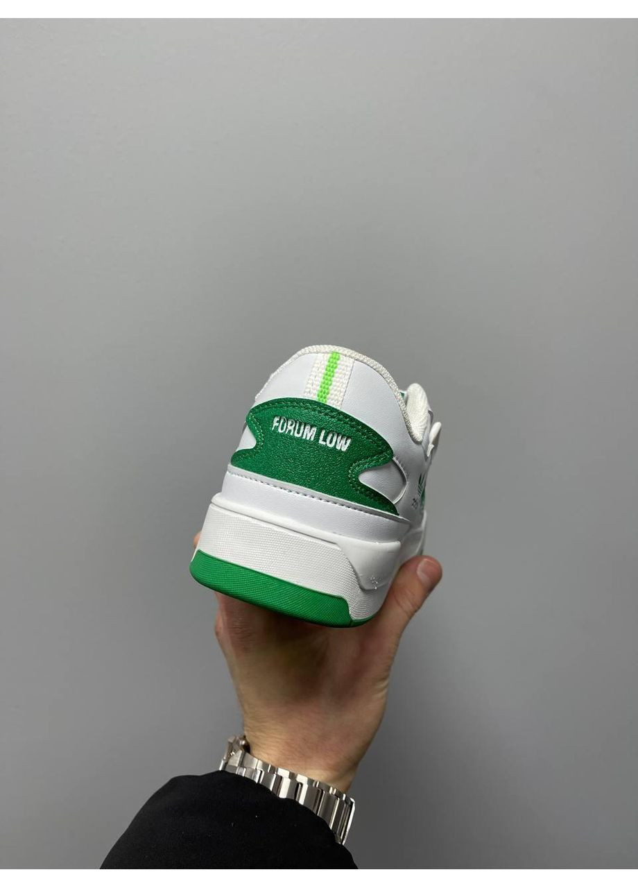 Серые демисезонные кроссовки мужские adidas new low forum white green адидас No Brand