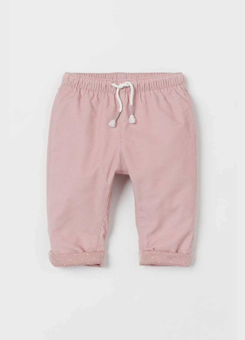 Розовые повседневный, кэжуал демисезонные брюки H&M