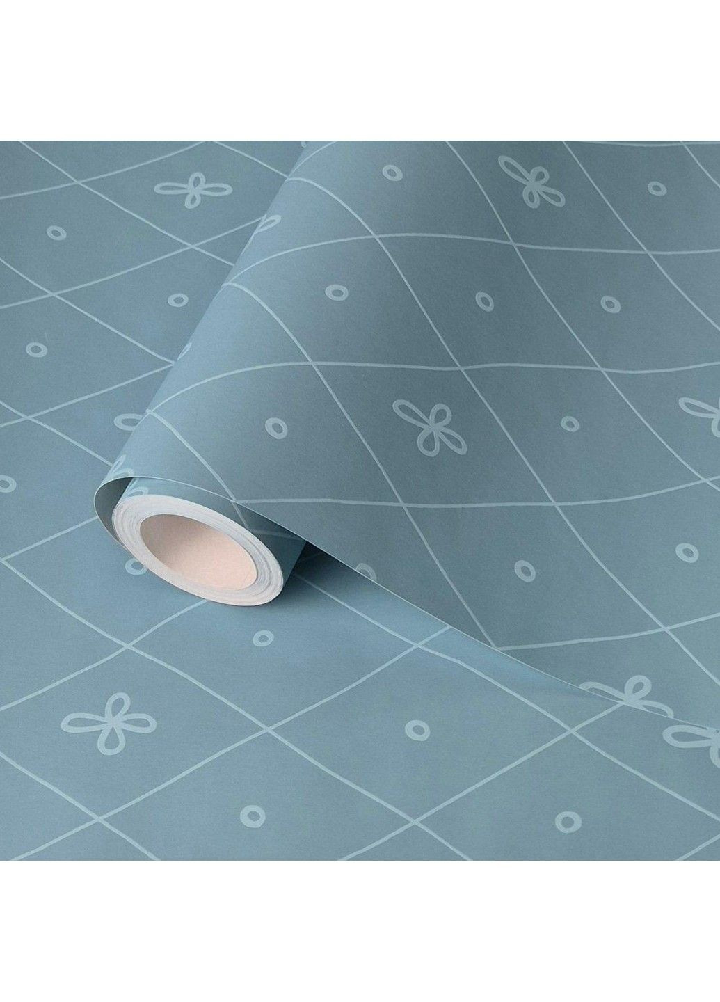 Виниловые обои 0.53 × 10.05 м 4 Woman 54009, голубые с узором для спальни, гостиной, кабинета MARBURG (361205064)