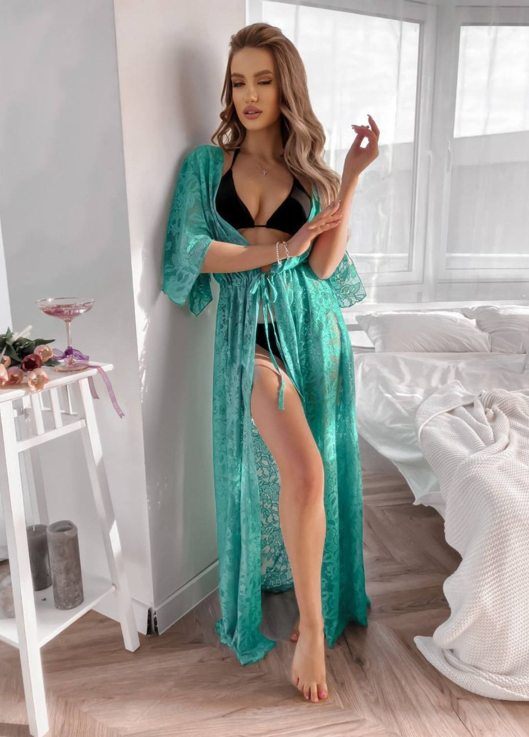 Вишукана легка літня гіпюрова накидка на затяжці з рукавами до ліктя Tik-Tak (340114072)