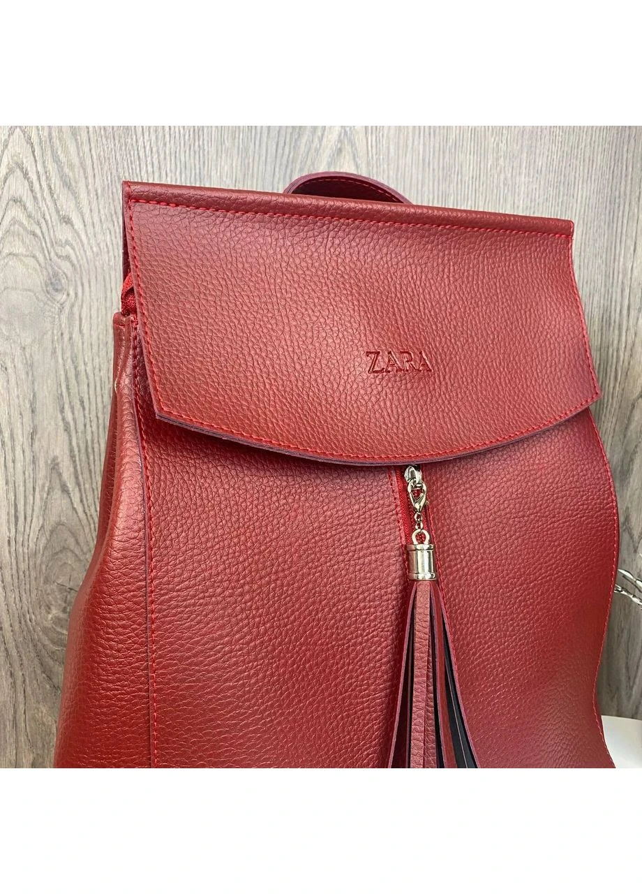 Жіночий міський рюкзак сумка 2 в 1 Zara Червоний MDR No Brand (385865239)