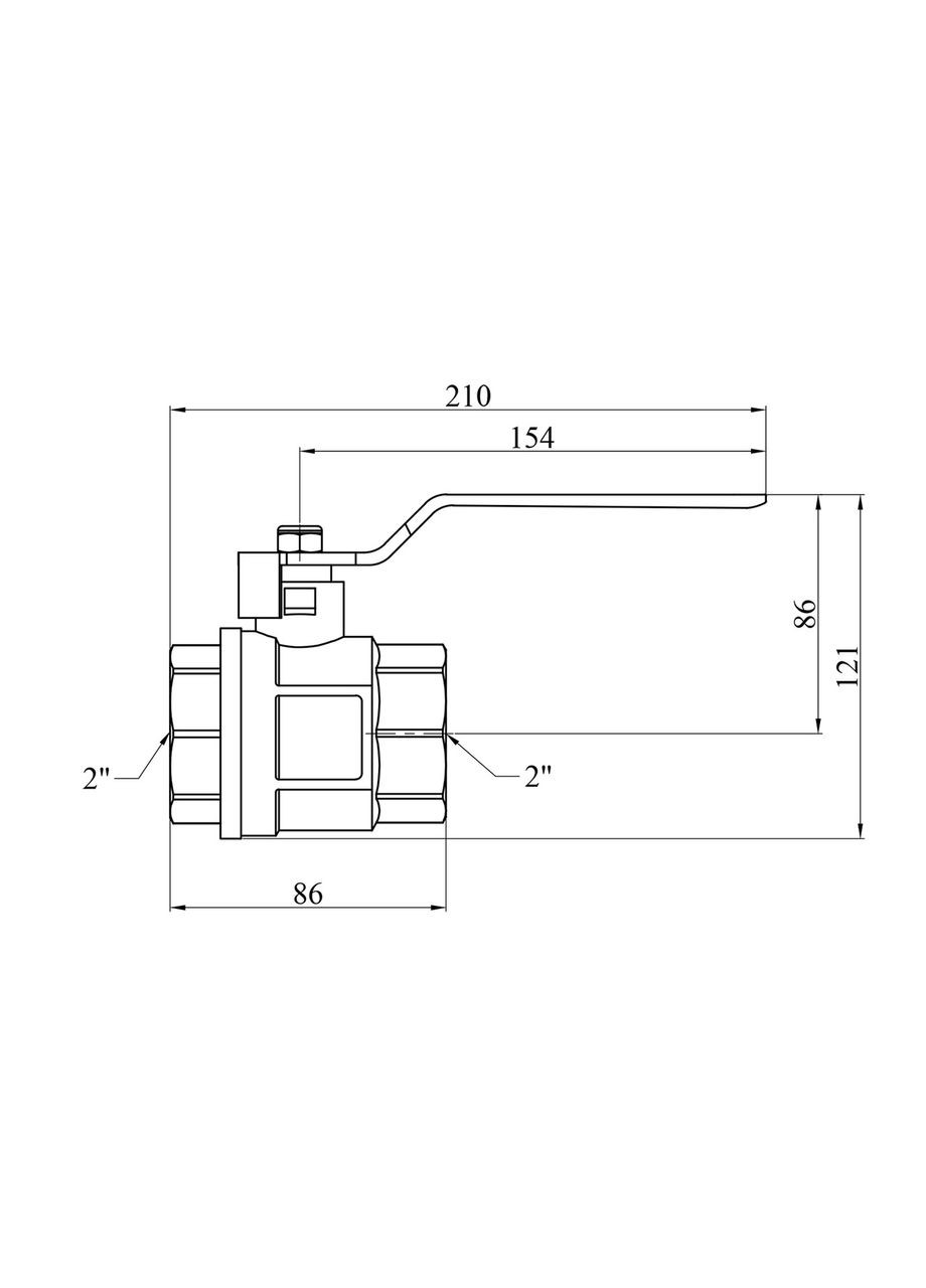 Кран шаровый s 2" ВВ PN30 синяя ручка Valve (311204691)