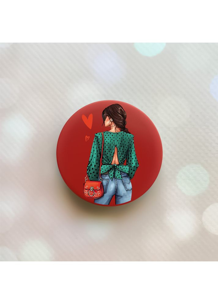 Тримач для смартфона / планшета попсокет Popsocket Червоний:: Дівчина в зеленому (принт 224) Creative (360700195)