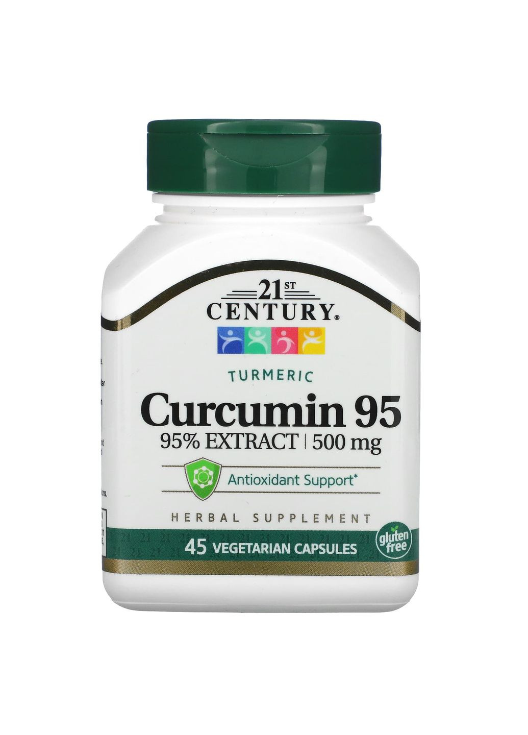 Куркумин 95, Curcumin 95, 500 мг, 45 вегетарианских капсул 21st Century (367985308)