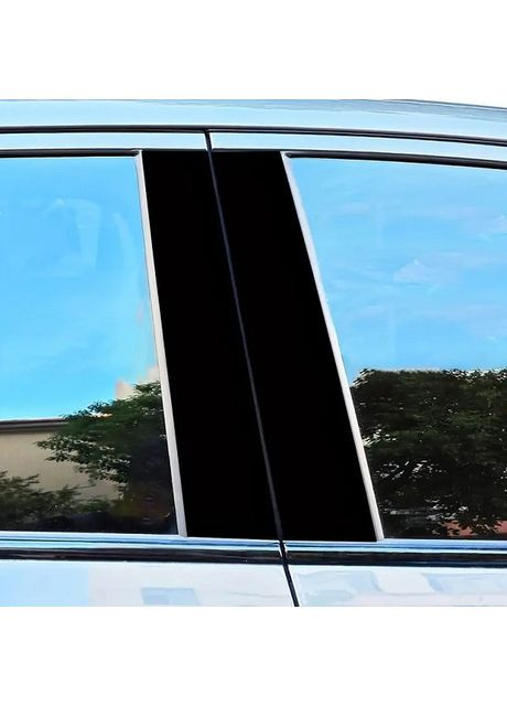 Наклейки на стойки дверей авто 3D TUNING STUDIO черные 500х220х0.15мм=2штуки No Brand (362499732)