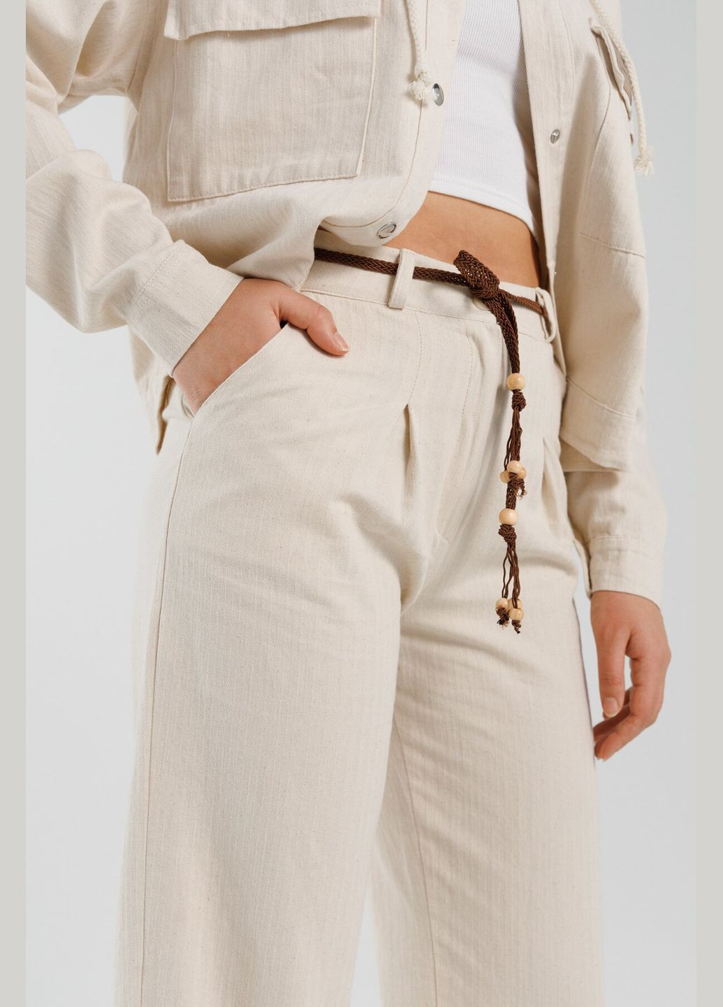 Штаны однотонные женские 1088-K Светло-бежевый (2000990401922D) shop (2000990401922) NOA noa МОМ (315974779)