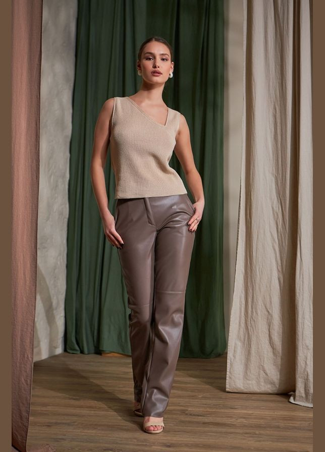 Женский базовый топ в рубчик с асимметричным вырезом (2461) Triko Bakh (333986489)