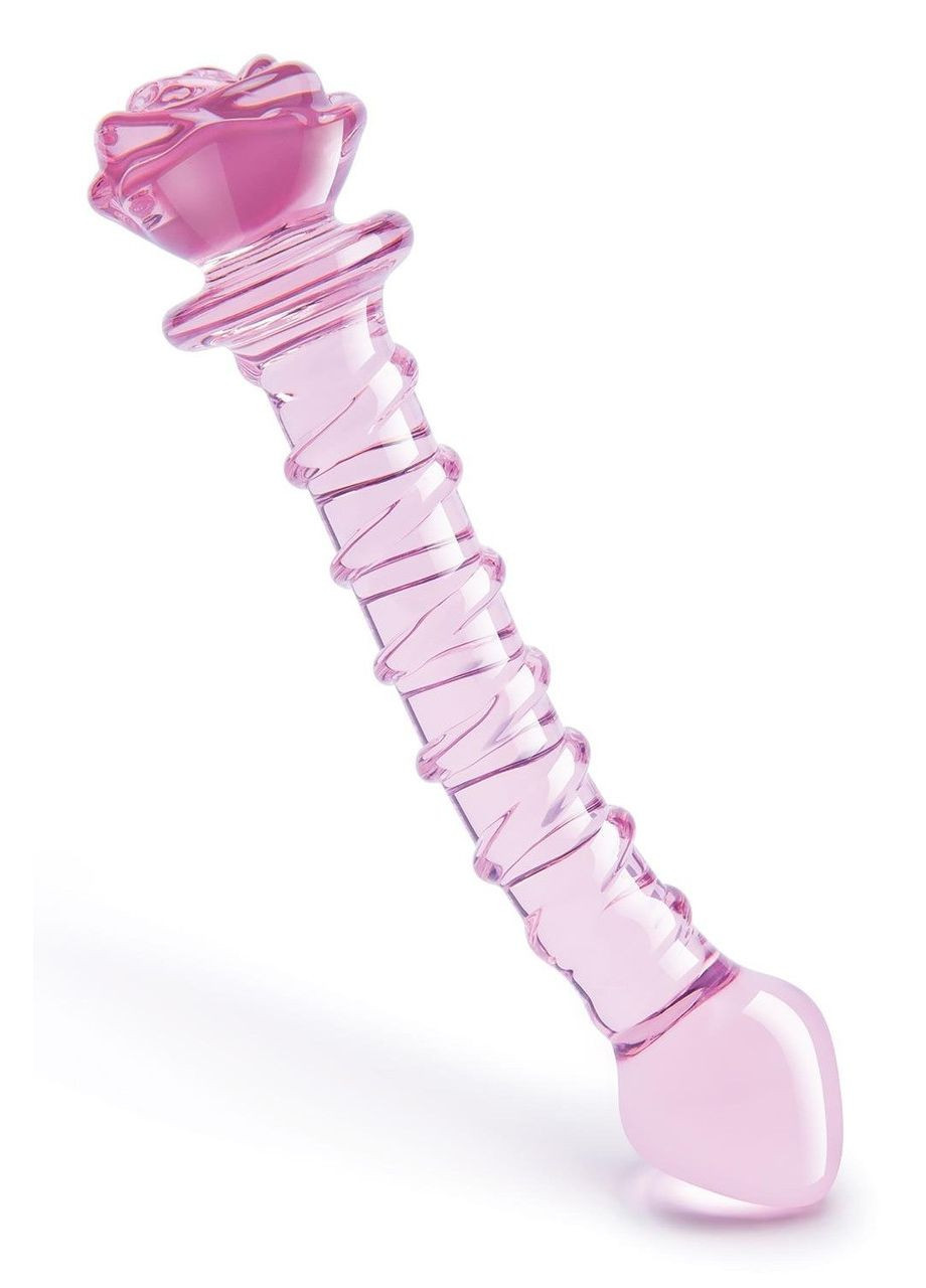 Спиральный фаллоимитатор для точки G из стекла Dream Toys Glaze Glass в форме бутона розы Dreamtoys (330617781)