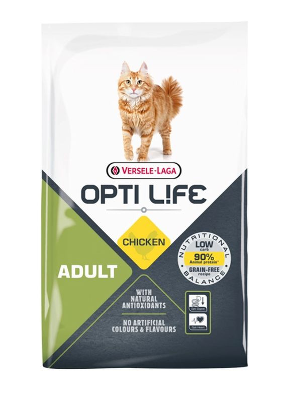 Сухий беззерновий корм Opti Life Adult для кішок з куркою 7.5 кг (5410340413203) Versele-Laga (316629865)