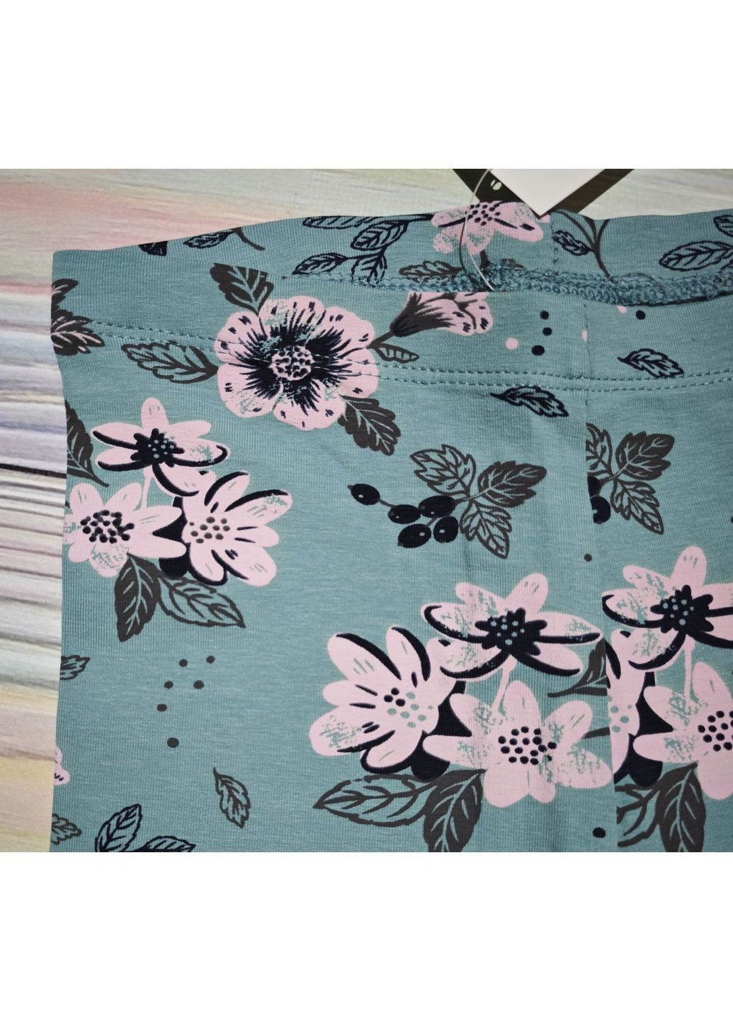 Детские лосины для девочки 134 см Мятные, с цветами Cool Club (369141302)