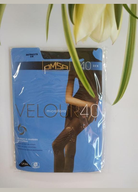 Матові оксамитові колготки velour 40 темно-сірі розмір Omsa (368787837)