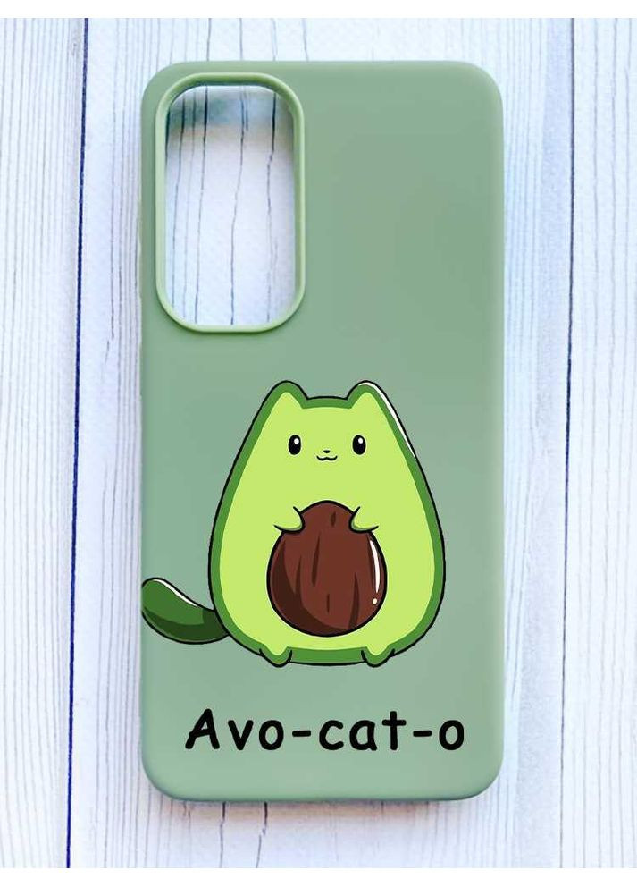 Матовий оливковий чохол на Samsung Galaxy S24 FE Котик Авокадо (принт 306) Creative (355388151)