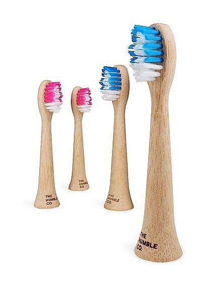 Насадки для электрической зубной щетки, мягкие, бамбуковые, розовые/голубые, 4 шт. 4шт (1404673-24339676) The Humble Co. (369131540)