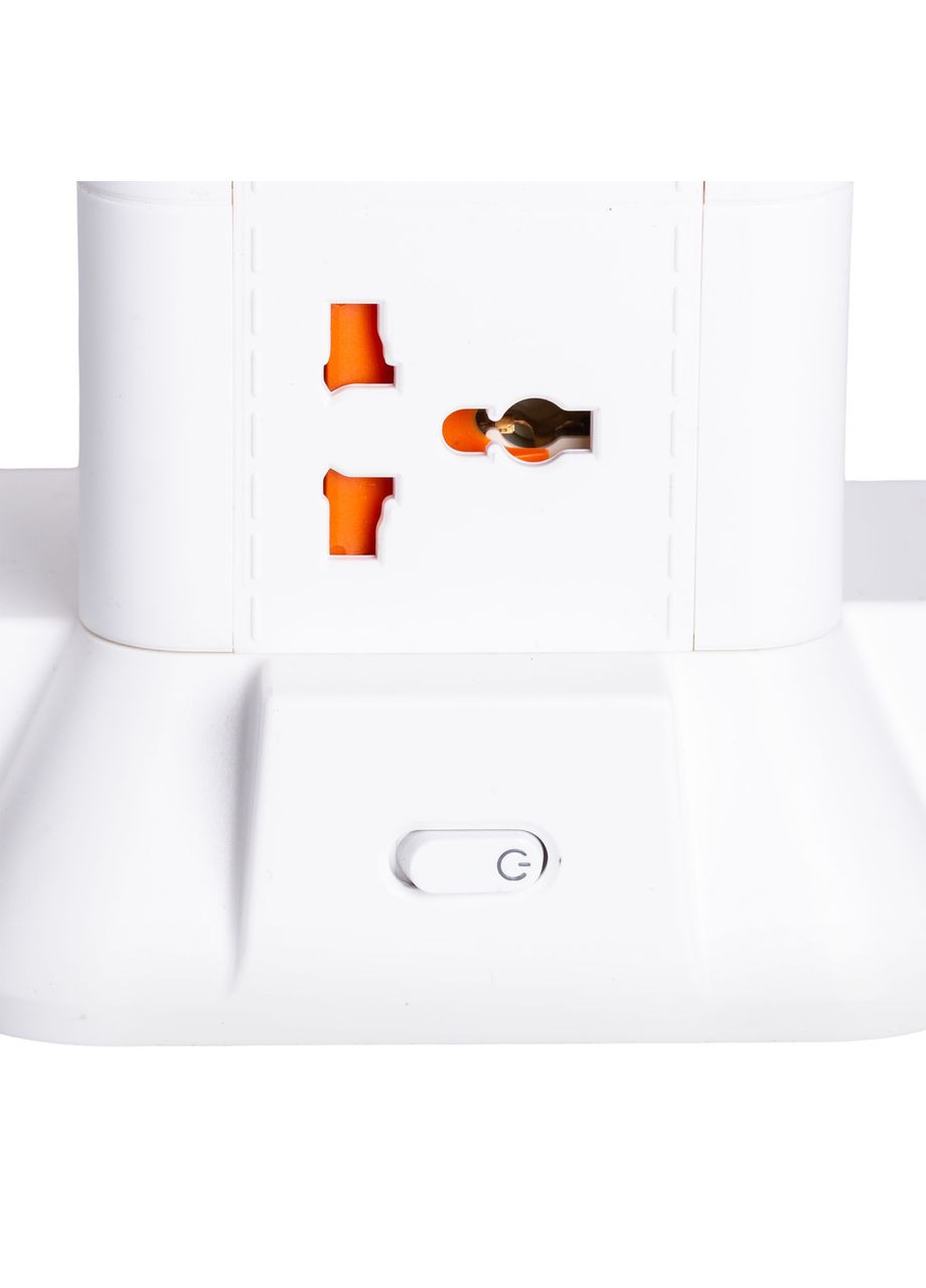 Сетевой фильтр удлинитель 2.8 м с лампой на 6 универсальных розеток с 2 USB, 1 Type-C, беспроводная зарядка HP-5-1 Yiwu (370800302)