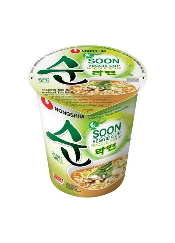 Суп рамен Soon Veggie Cup Noodle 67 г Nongshim (349810780)