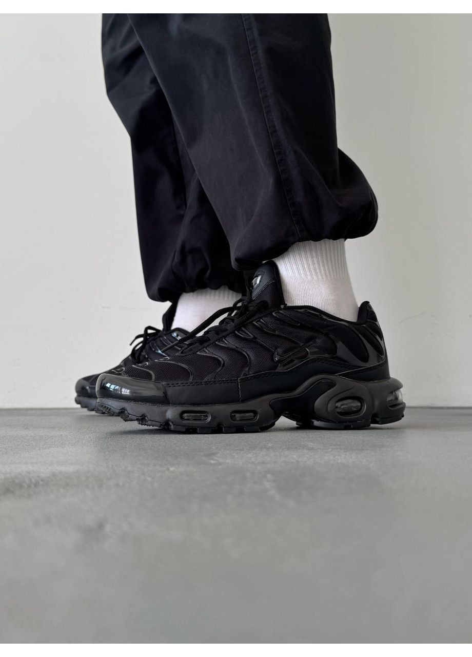 Кросівки Nike Air Max Plus Triple Black 604133-050 Найк Аір Макс ТН No Brand білі демісезони (366196270)