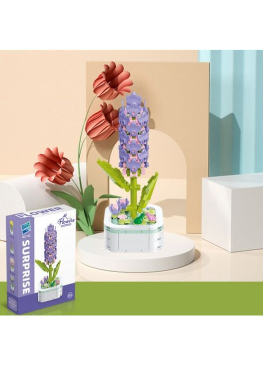 Конструктор блоковый детский фигурка Цветок Гиацинт 187 деталей No Brand (359502512)
