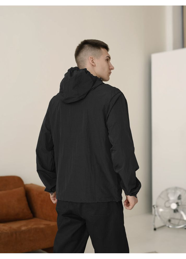 Черная демисезонная ветровка Pobedov