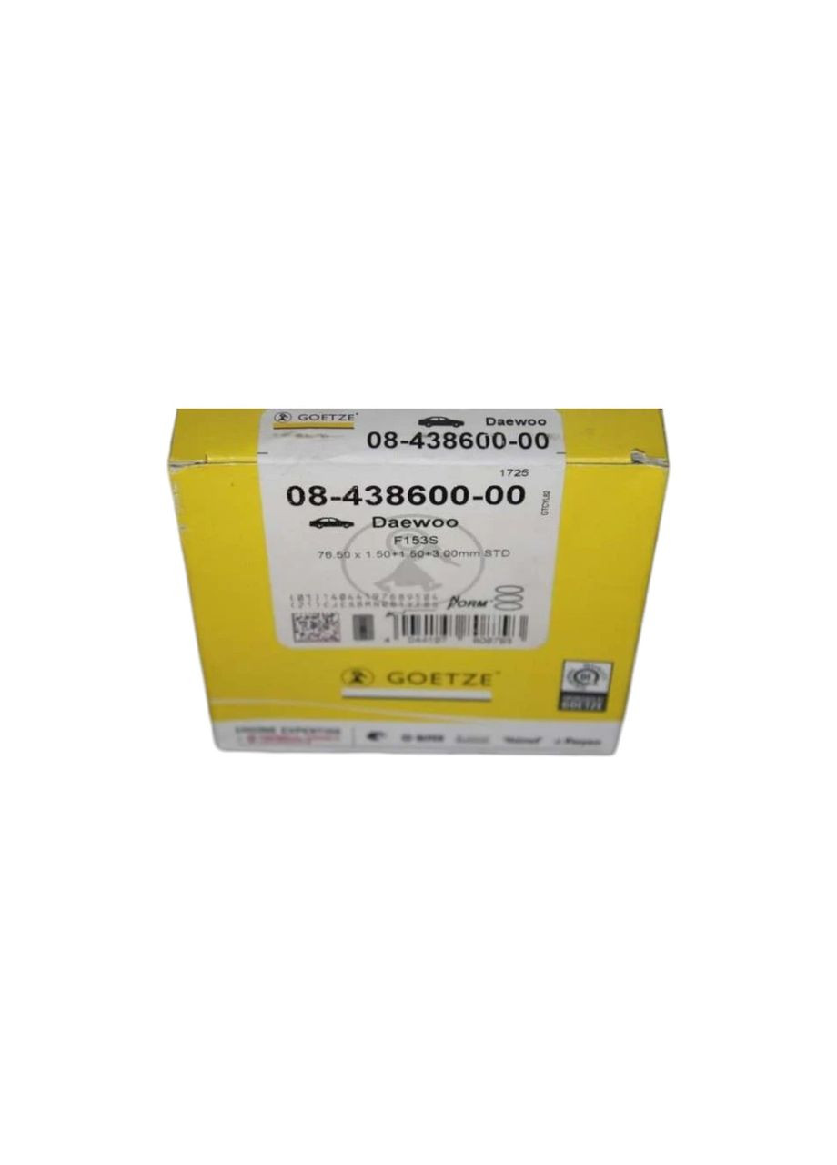 Поршневі кільця стандарт(76.50) Ланос 1.5 - 08-438600-00 GOETZE (370431332)