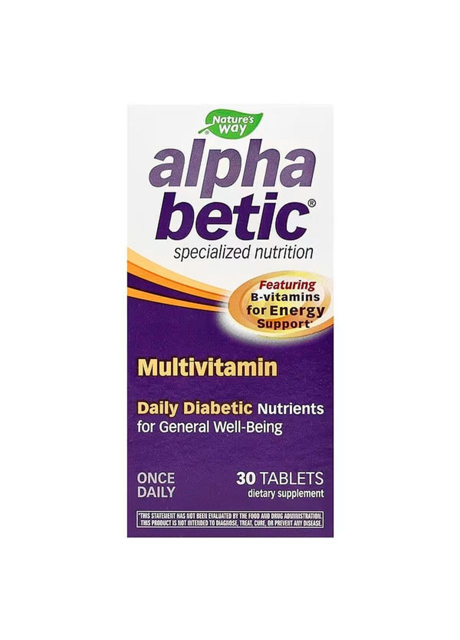 Мультивітаміни для діабетиків Alpha Betic Multivitamin 30 таб Nature's Way (359473983)