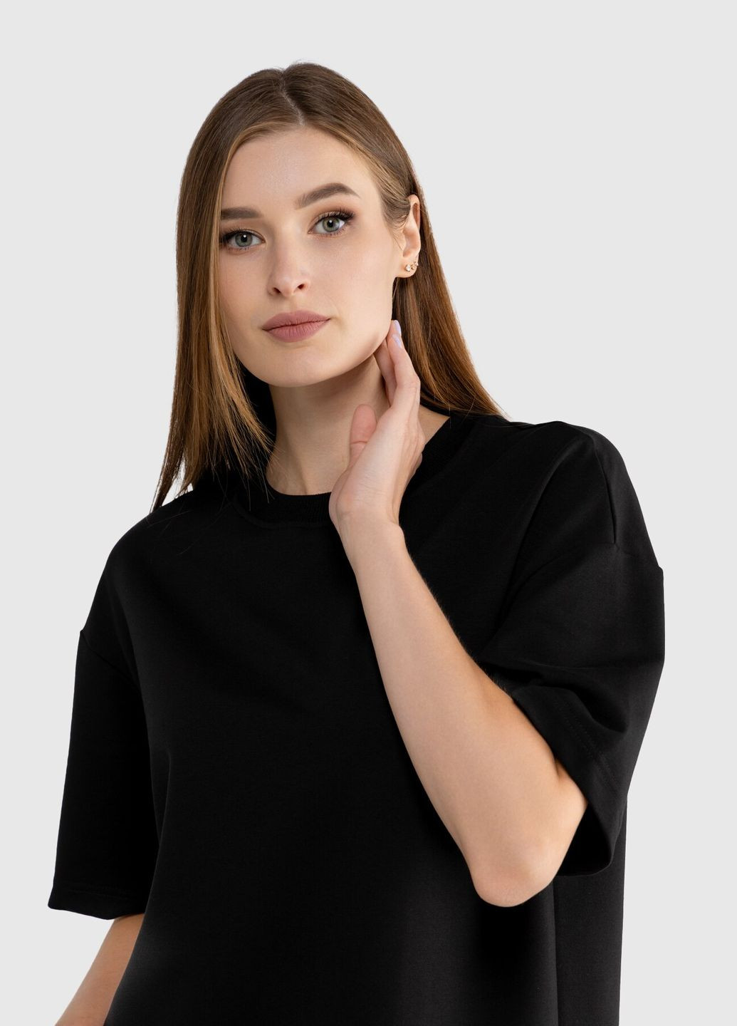 Черное повседневный платье однотонное женское ctm wbc02308 черный shop (2000989924654) LAWA