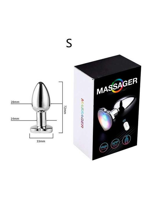 Стальная cветящаяся смарт анальная пробка Equinox USB с Д/У - 7,2*2,8 см – Анальные игрушки Magic Motion (370611768)