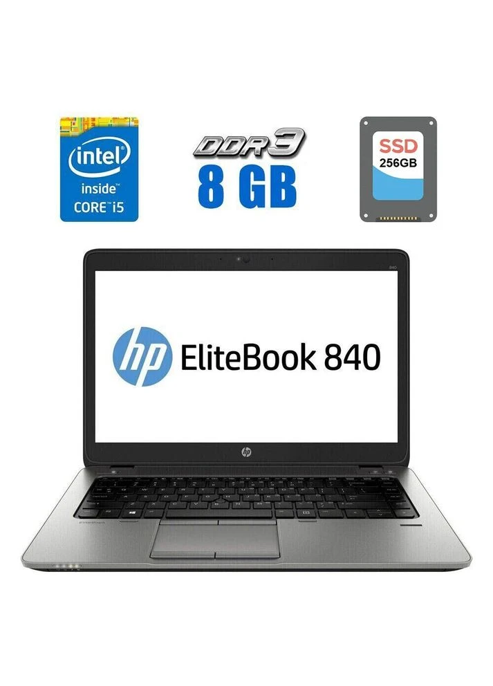 Ультрабук EliteBook 840 G1 / 14" (1600x900) TN / intel Core i5-4300U (2 (4) ядра по 1.9 - 2.9 GHz) / 8 GB DDR3 / 256 GB SSD / HP (398130173)