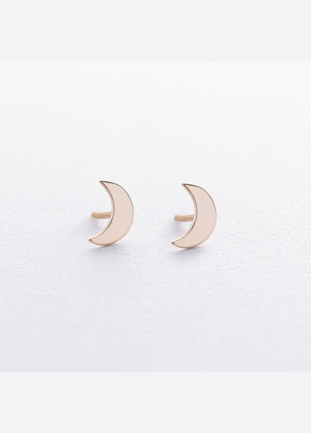 Серьги пусеты Луна (желтое золото) с09239 Oniks (302491112)