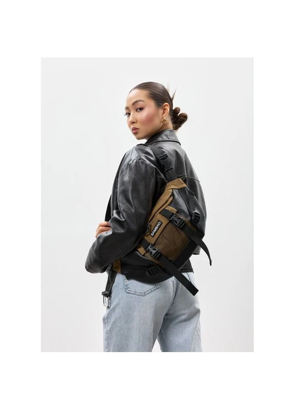 Большая женская поясная сумка бананка для планшета DynamicDart орех Sambag SB-80411700 (400734542)