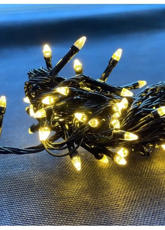 Новорічна LED Гірлянда “Конус” 6 метрів 100 яскравих Тепло білих лампочок No Brand (370606621)