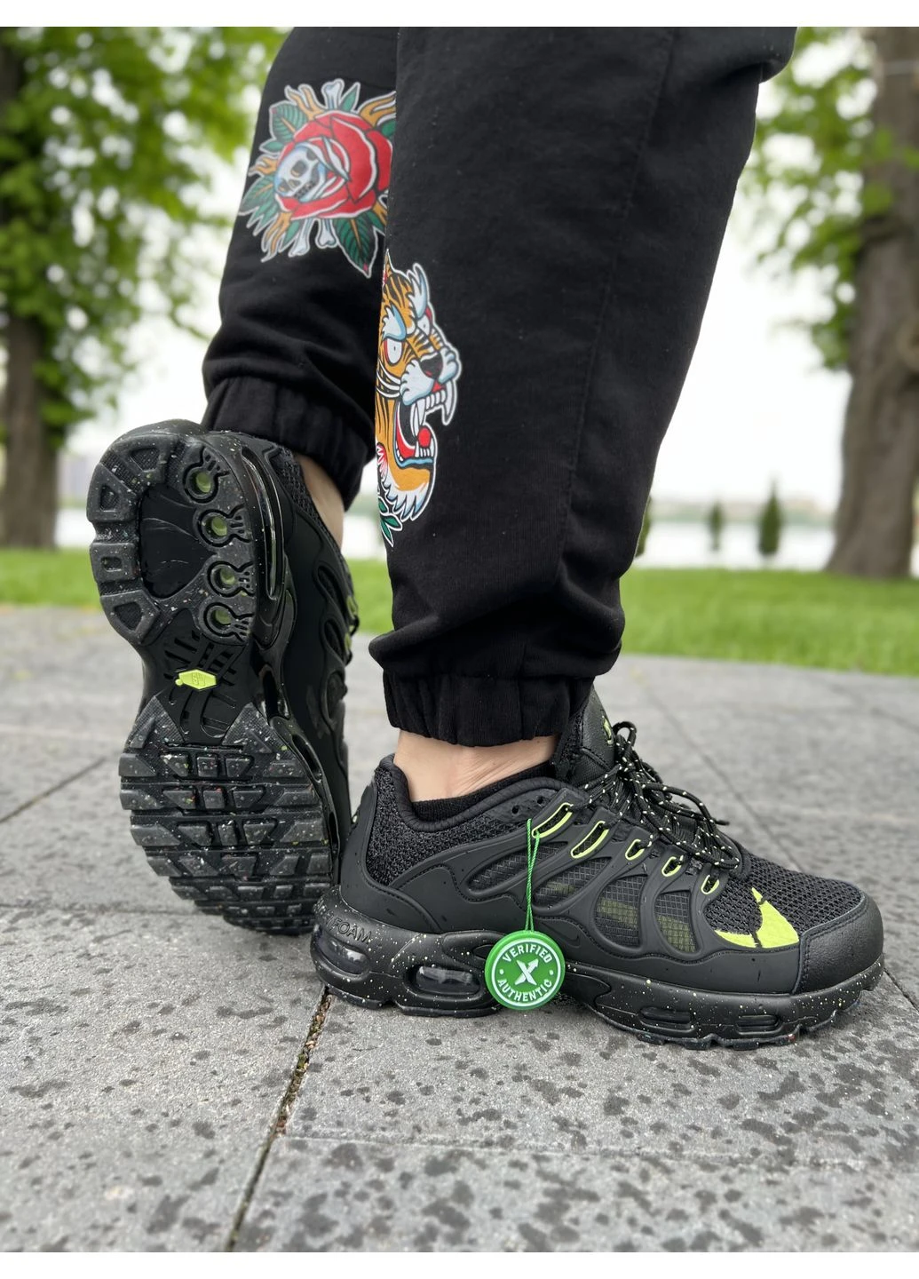 КРОСІВКИ ЖІНОЧІ NIKE AIR MAX TN TERRASCAPE PLUS BLACK GREEN НАЙК АІР МАКС ТН ПЛЮС ЧОРНІ No Brand чорні демісезони (391962234)